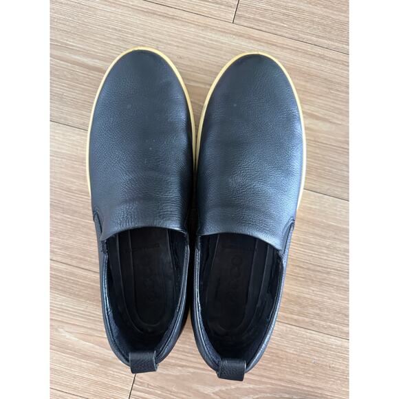 ECCO Soft 7 Mens Black Leather Slip On Sneakers Size 43 EU 9-9.5 US NWOB
